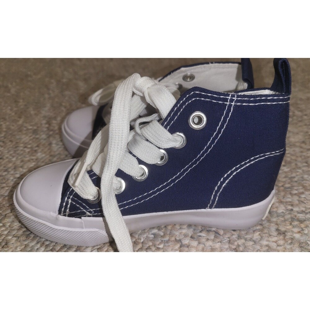 ZOOGS Childrens High-Top Canvas Sneakers -Blue - Children’s Size 9
